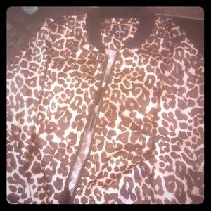 Cheetah print bomber jacket